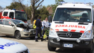 Woman injured in collision