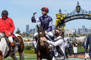 COFFEY IN THE CUP: Harry Coffey goes for gold at Flemington