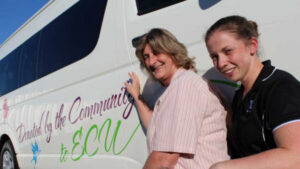 Bus arrives: sustained fundraising effort grants freedom to ECU residents