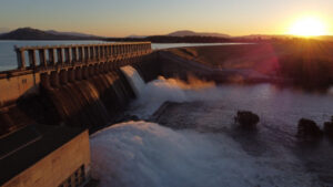 Water released from spillway