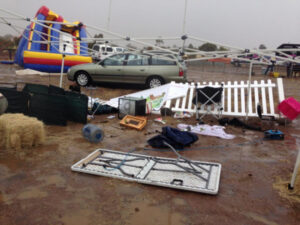 Croc caught in storm chaos