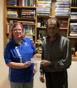 Darts Association donation on target