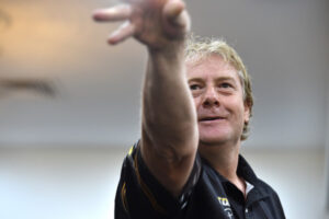 Darts champion Justin Thompson on the mark