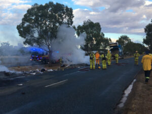 Breaking: Rubbish truck fire at Murray Downs.