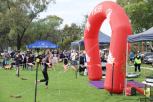 Women lead lake crossing