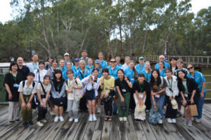 Yamagata exchange students rolling on Murray