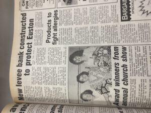 New levee bank constructed to protect Euston – Oct 22, 1993