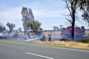 Wayward tyre sparks fire