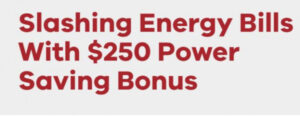 Power saving bonus to bust bills