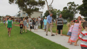 Walking the walk in Lake Boga