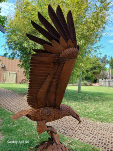 Leftover metal sculptures take flight