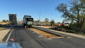 Roadworks at Lake Boga