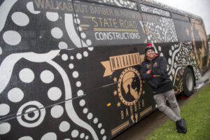 Barber takes the bus