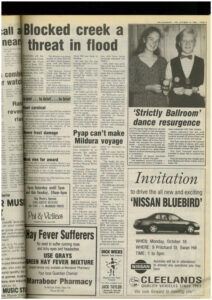 Blocked creek a threat in flood – Oct 15, 1993