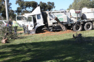 Lucky escape for truck passengers