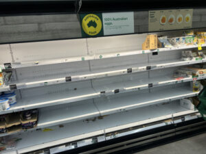 Panic buying clears shelves of eggs