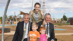 Play time: officials celebrate opening of Barry Steggall Park