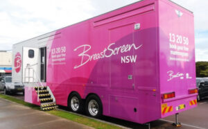 BreastScreen NSW mobile van in town