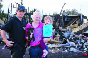 Young family escapes blaze