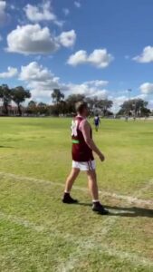 Swan Hill’s FC’s very animated captain