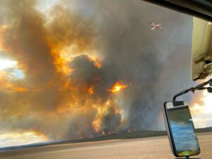 Community on edge as fire neared