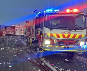Truck collision closes highway
