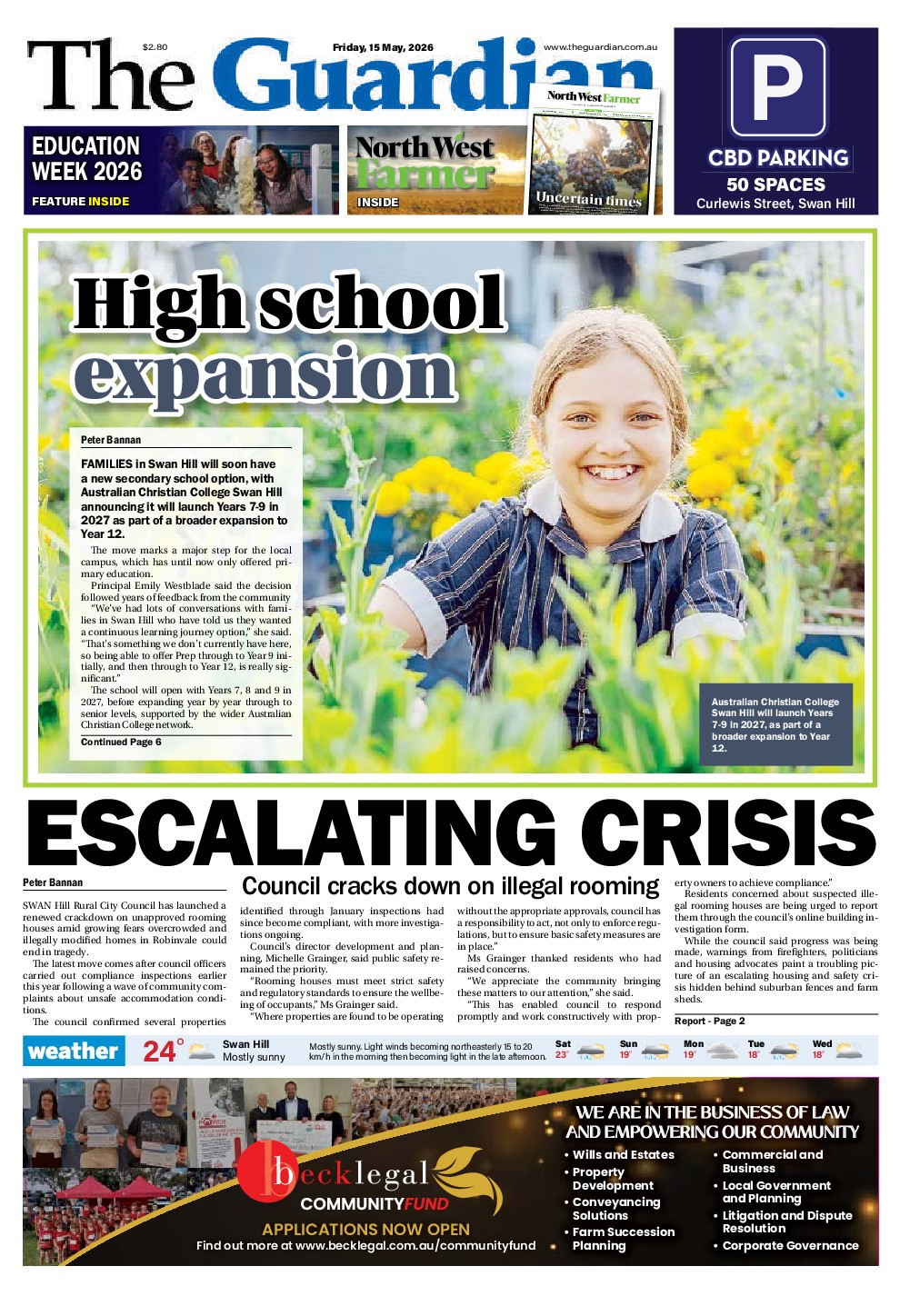 Swan Hill Guardian Friday – 15th May 2026